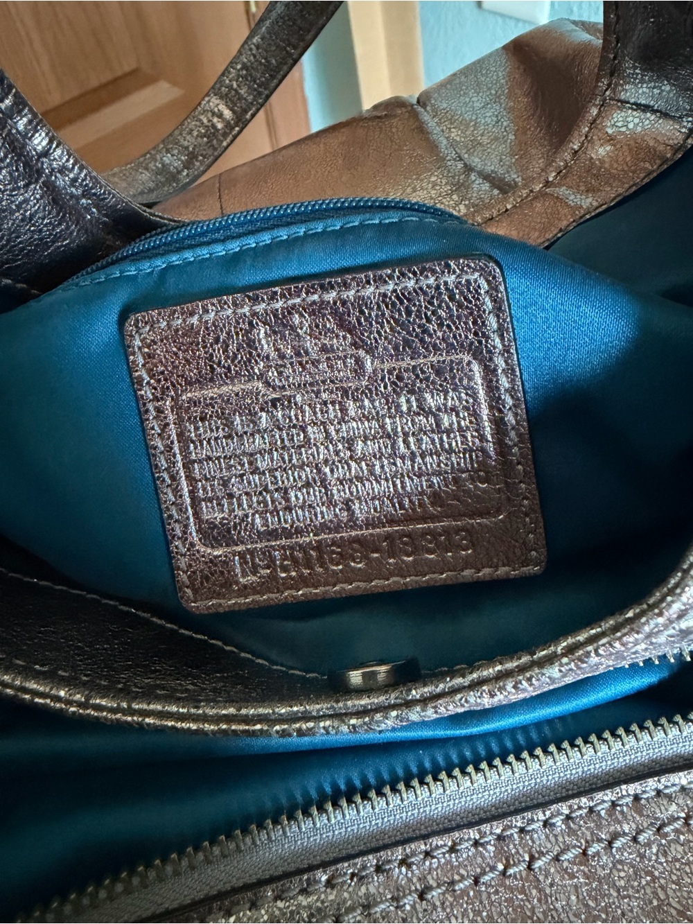 Sparkling Coach Madison Maggie Metallic Leather Hobo Bag - Picture 5 of 10